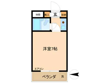 第二エステートオギモト(1K/5階)の間取り写真