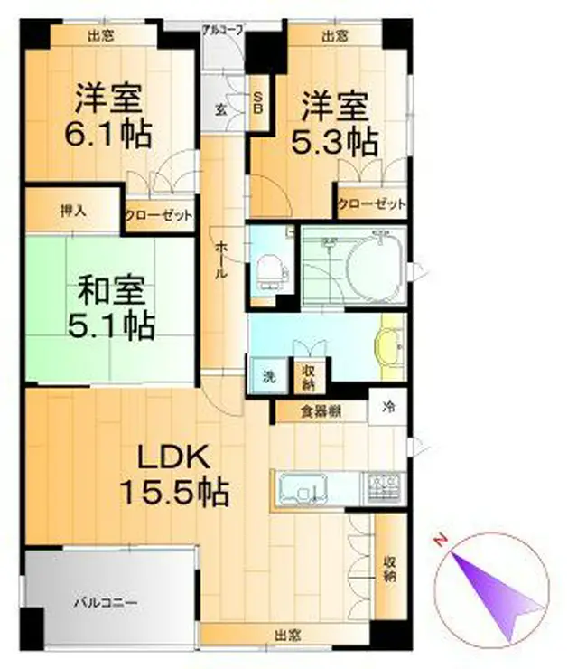 メビウスブレイン西千葉 4階階 間取り