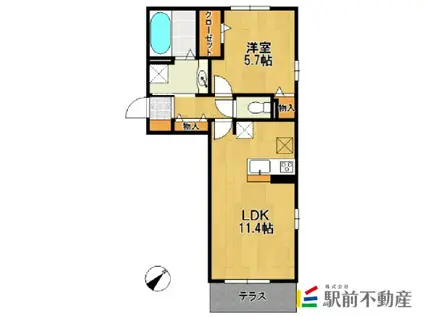 カーサステラII(1LDK/1階)の間取り写真