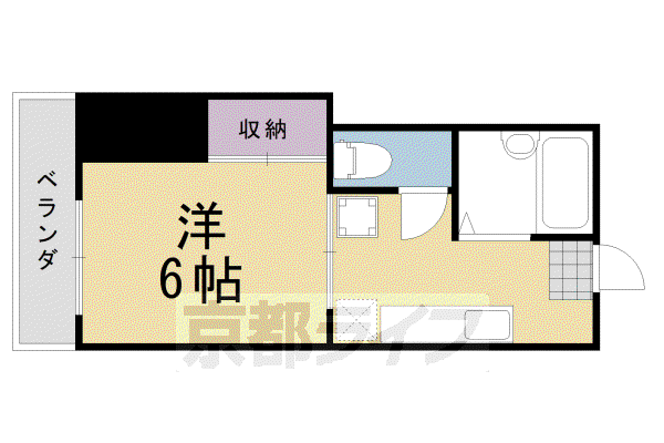 コスモ桂(1K/1階)の間取り写真