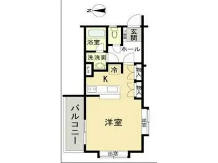 パレ・ドール方南町(1K/1階)の間取り写真