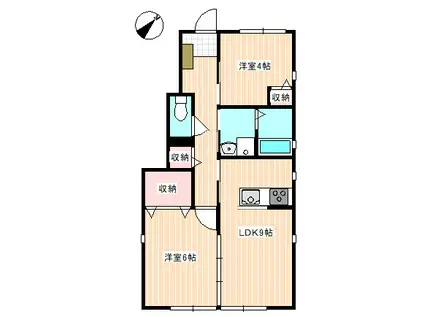 LETOIR DUO(2LDK/1階)の間取り写真