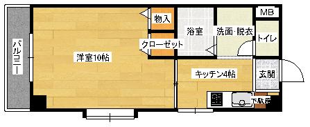 フレーバー(1K/1階)の間取り写真