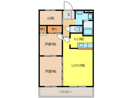 ルミエール泉(2SLDK/3階)の間取り写真