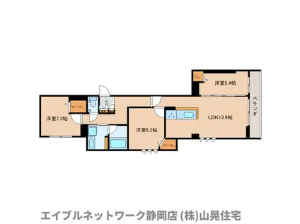 AVANCE東草深ウエスト(3LDK/2階)の間取り写真