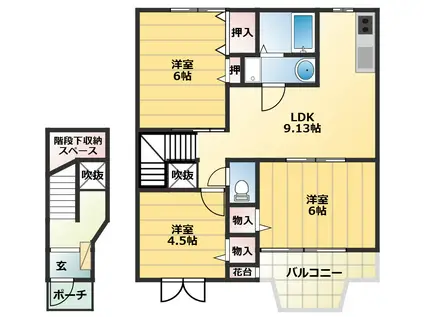 ドリーム8ハイツ(3LDK/2階)の間取り写真