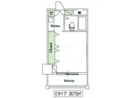 グリーンホーム東京(ワンルーム/7階)の間取り写真