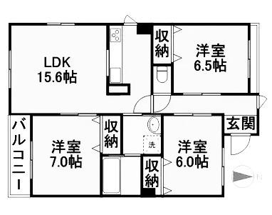 ジョイフルMIII(3LDK/4階)の間取り写真
