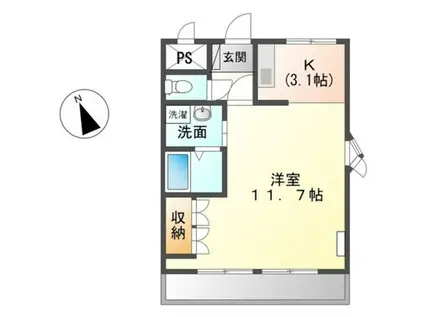 ヴィレッジ名草PARTIII(1K/2階)の間取り写真