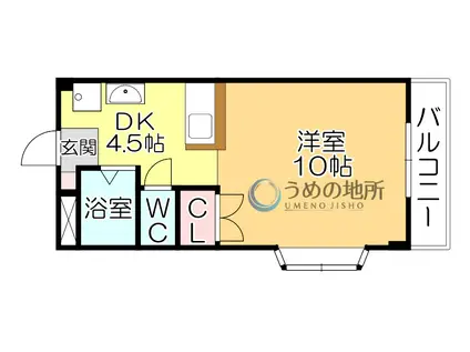 STビルII(ワンルーム/1階)の間取り写真