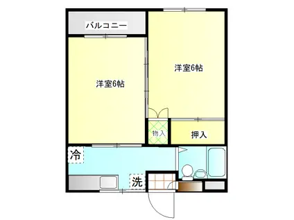 メディカルシティ(2K/4階)の間取り写真