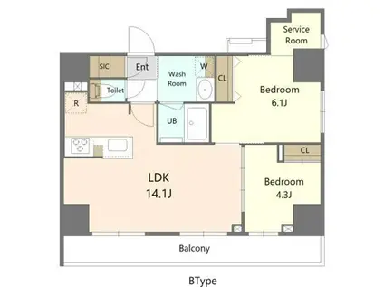 ALIVIS東京尾久(2LDK/3階)の間取り写真