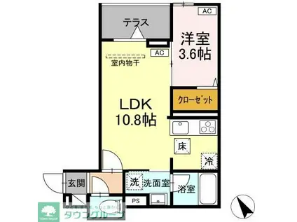 ASSET-COURT元横山町(1LDK/1階)の間取り写真