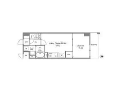 リアライズ今里南(1LDK/1階)の間取り写真