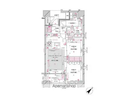 オーパスレジデンス銀座イースト(2LDK/6階)の間取り写真