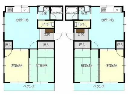 タキミヤマンション(2LDK/1階)の間取り写真