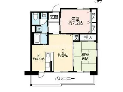 UR浜甲子園さくら街 5号棟(2LDK/4階)の間取り写真