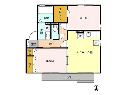 コンフォートマルヒラ(2LDK/1階)の間取り写真