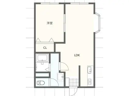 マンボウハイツ(1LDK/2階)の間取り写真