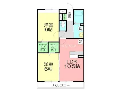 ラマージュII(2LDK/1階)の間取り写真