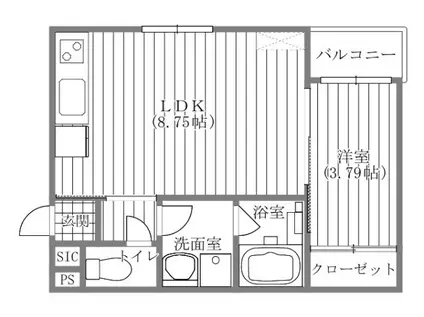 TOMORIE SILVA(1LDK/1階)の間取り写真