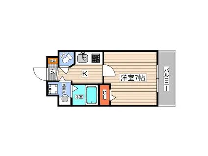 オリオリシティVI(1K/3階)の間取り写真