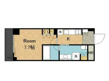 グランスイート麻布六本木(1K/2階)の間取り写真