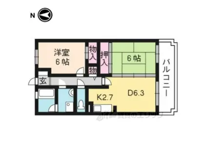 グリーンサム弐番館(2LDK/1階)の間取り写真