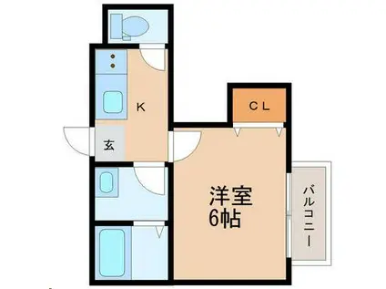 AZUL保春院(1K/1階)の間取り写真