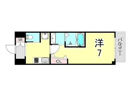 イープレイス武庫之荘(1K/3階)の間取り写真