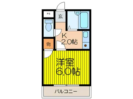 北山ロイヤルハイツ(1K/4階)の間取り写真