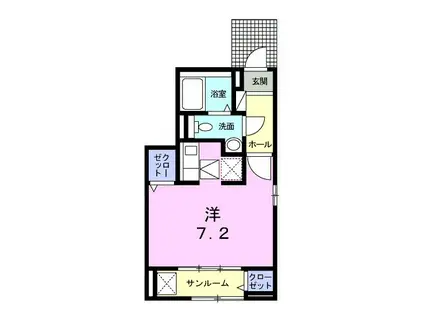 ソレイユ IZUMI(ワンルーム/1階)の間取り写真