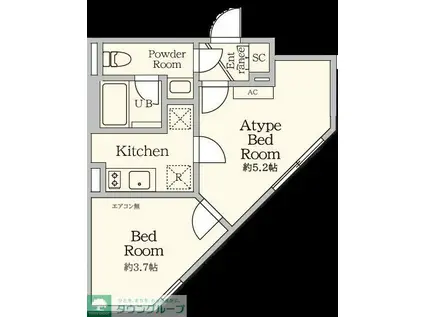 AGRACES北新宿II(1LDK/1階)の間取り写真
