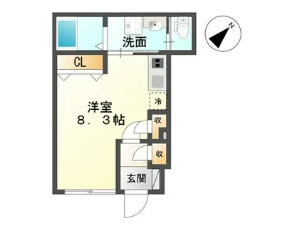 クレール長町(ワンルーム/1階)の間取り写真