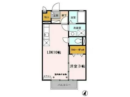 ショコラ・モード(1LDK/2階)の間取り写真