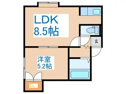 フォレスト豊平公園(1LDK/3階)の間取り写真
