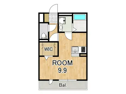 ALTA草津大路ビュー(ワンルーム/2階)の間取り写真