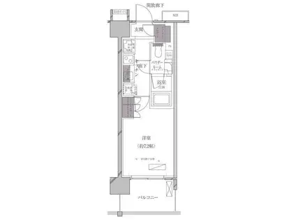 エースタンダード芝浦(1K/3階)の間取り写真