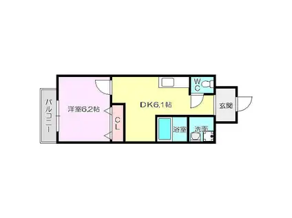 ファクトリーN(1DK/5階)の間取り写真