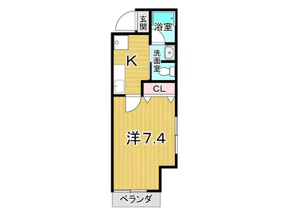 ウエストコート(1K/2階)の間取り写真