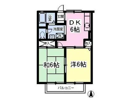 RIVER CITY(2DK/1階)の間取り写真