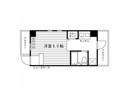 京都洛北学生会館ウエスト(1K/4階)の間取り写真