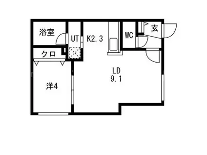 シティプレミア栄通(1LDK/2階)の間取り写真