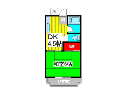 大泉コーポ(1DK/2階)の間取り写真