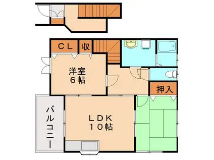 アムール愛宕(2LDK/2階)の間取り写真