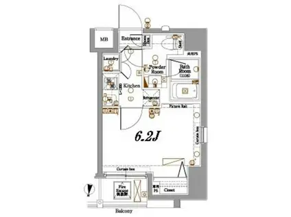 アクサス桜台STA(1K/2階)の間取り写真