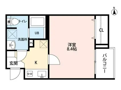 エル ソルあすと長町(1K/2階)の間取り写真
