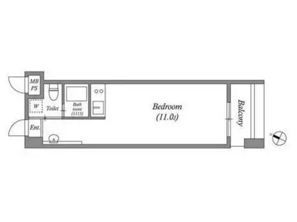 コスモライフ カタヤマ(ワンルーム/5階)の間取り写真