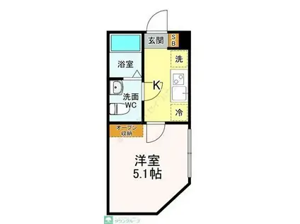 リベルテ(1K/1階)の間取り写真