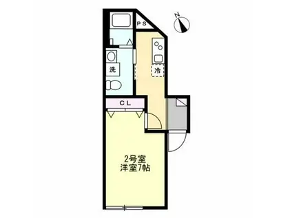 ベイルーム中山グランデ(1K/1階)の間取り写真